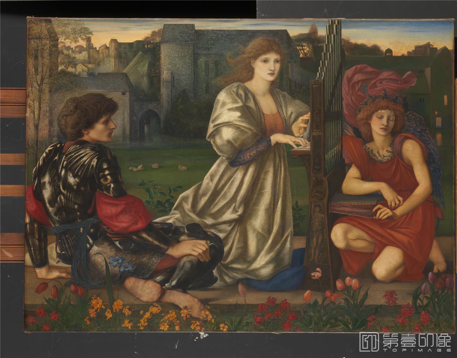 油画-美国纽约大都会美术馆油画藏画-Sir Edward Burne-JonesThe Love Song-1940